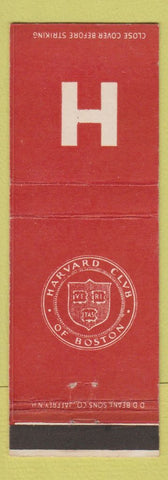Matchbook Cover - Harvard Club of Boston MA DD Bean