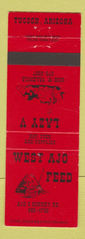 Matchbook Cover - West Ajo Feed Lazy V Tucson AZ