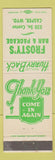Matchbook Cover - Frosty's Bar Package Casper WY