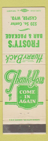 Matchbook Cover - Frosty's Bar Package Casper WY