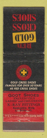 Matchbook Cover - Red Gold Cross Shoes La Salle IL