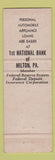 Matchbook Cover - 1st National Bank Milton PA