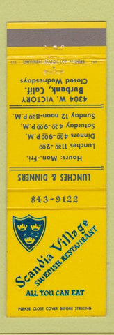 Matchbook Cover - Scandia Village Swedish Restaurant Burbank CA
