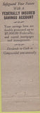 Matchbook Cover - Insurance Laurel Springs NJ WEAR