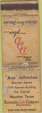 Matchbook Cover - Ace Johnston Insurance Houston TX POOR