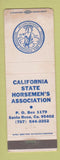 Matchbook Cover - California State Horsemen's Association Santa Rosa CA WEAR