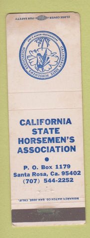 Matchbook Cover - California State Horsemen's Association Santa Rosa CA WEAR