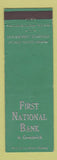 Matchbook Cover - First National Bank Greenwich CT