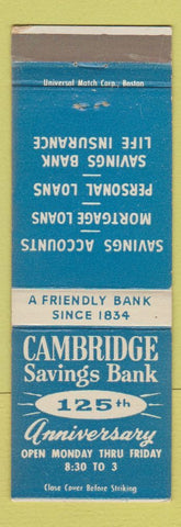Matchbook Cover - Cambridge Savings Bank MA