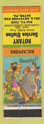 Matchbook Cover - Rotary Service oil gas Sayre PA hillbilly