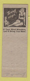 Matchbook Cover - Sportsman Bar Pittsburgh PA pinup Terry Says girlie