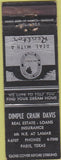 Matchbook Cover - Dimple Crain Davis Real Estate Paris TX WORN