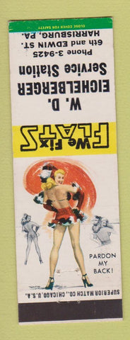 Matchbook Cover - WD Eichelberger oil gas Harrisburg PA pinup