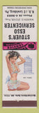 Matchbook Cover - Stover's Esso oil gas Lewisburg PA pinup