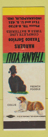Matchbook Cover - Hargers Texaco oil gas Indianapolis IN