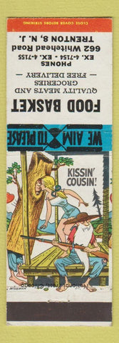 Matchbook Cover - Food Basket Grocery Trenton NJ hillbilly