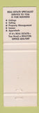 Matchbook Cover - Hornor Real Estate Clarksburg WV