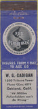 Matchbook Cover - WG Cadigan Insurance Oakland CA WEAR