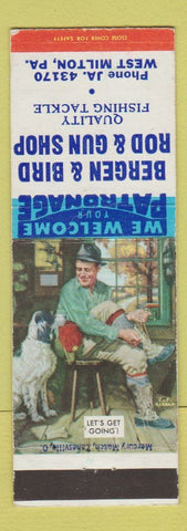 Matchbook Cover - Bergen Bird Rod and Gun Shop West Milton PA
