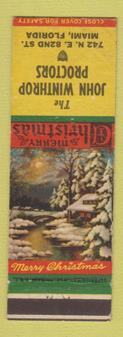 Matchbook Cover - John Winthrop Proctors Miami FL Christmas