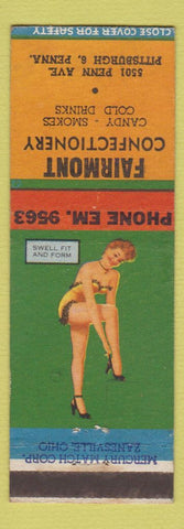 Matchbook Cover - Fairmont Confectionery Pittsburgh PA pinup