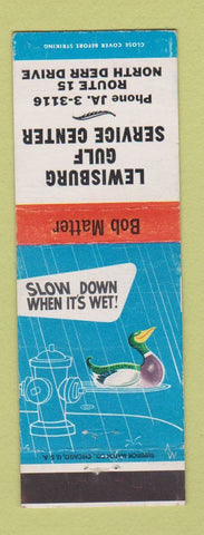 Matchbook Cover - Lewisburg Gulf oil gas PA