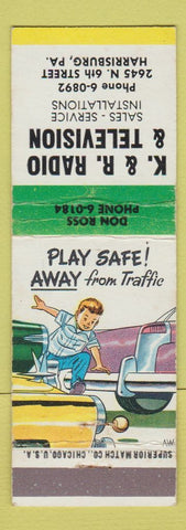 Matchbook Cover - K&R Radio TV Harrisburg PA