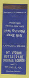 Matchbook Cover - Mount Vernon Restaurant Cocktail Lounge Titusville FL