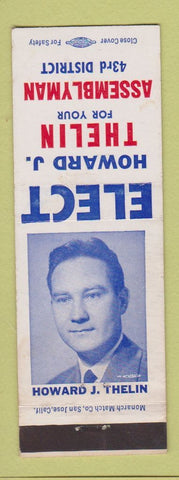 Matchbook Cover - Howard Thelin Assemblyman Election CA?