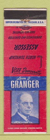 Matchbook Cover - Leon Granger Assessor Election North Township