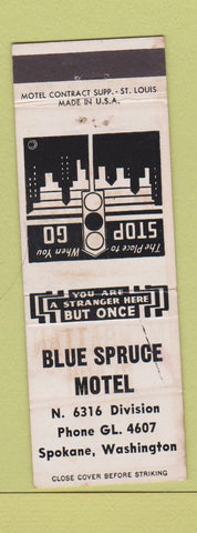 Matchbook Cover - Blue Spruce Motel Spokane WA WEAR