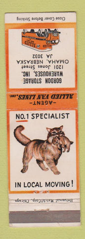 Matchbook Cover - Allied Van Lines Gordon Storage Omaha NE