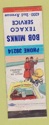 Matchbook Cover - Bob Minks Texaco oil gas