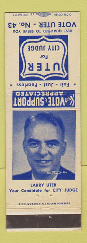 Matchbook Cover - Larry Uter for City Judge Election