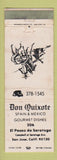 Matchbook Cover - Don Quixote Mexican Restaurant San Jose CA WEAR