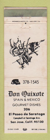 Matchbook Cover - Don Quixote Mexican Restaurant San Jose CA WEAR
