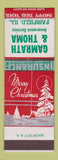 Matchbook Cover - Gamrath & Thoma Insurance Fairfield IL Christmas SAMPLE