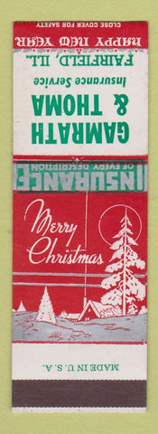 Matchbook Cover - Gamrath & Thoma Insurance Fairfield IL Christmas SAMPLE