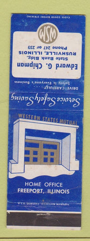 Matchbook Cover - Edward Chipman Insurance Rushville IL WEAR