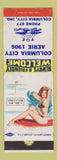 Matchbook Cover - Eagles Club Columbia City IN pinup POOR STRIKER