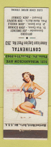 Matchbook Cover - American Legion Philadelphia PA pinup
