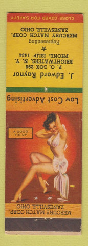 Matchbook Cover - Mercury Match Corp J Edward Raynor Brightwaters NY pinup