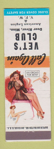 Matchbook Cover - Vet's Club Deer River MN American Legion VFW pinup