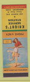 Matchbook Cover - Knights Service oil gas Bridgeport CT pinup