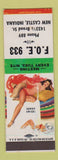 Matchbook Cover - Eagles Club New Castle IN pinup