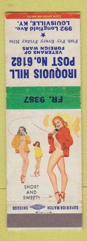 Matchbook Cover - VFW Iroquois Hill Post Louisville KY pinup