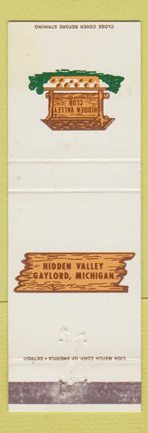 Matchbook Cover - Hidden Valley Club Gaylord MI
