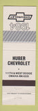Matchbook Cover - 1984 Chevrolet Huber Omaha NE