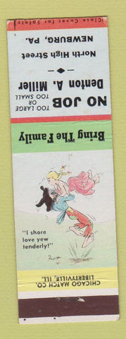 Matchbook Cover - Denton Miller Newburg PA hillbilly