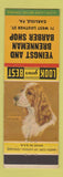 Matchbook Cover - Yeingst and Brenneman Barber Shop Carlisle PA Cocker Spaniel